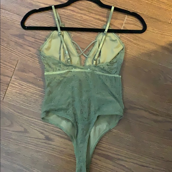 Green lacy thong bodysuit. - Picture 2 of 2